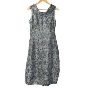 Sara Campbell dress limited edition metallic blue gray metallic midi size 0